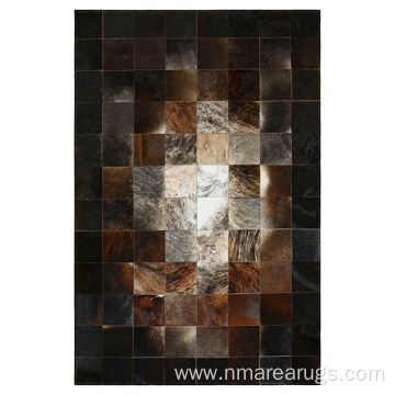 Luxury cowhide patchwork leather rugs